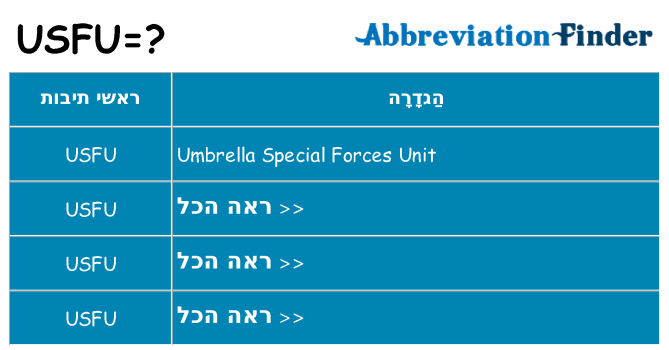 מה הפירוש usfu