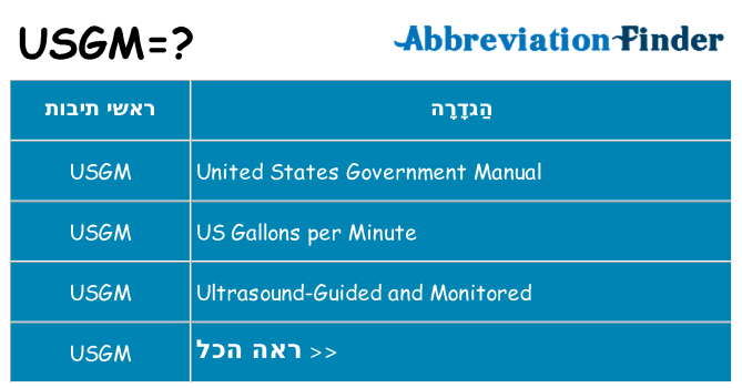 מה הפירוש usgm