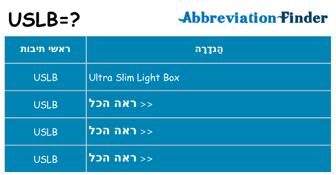 מה הפירוש uslb