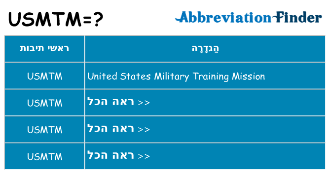 מה הפירוש usmtm