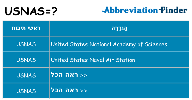 מה הפירוש usnas