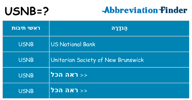 מה הפירוש usnb