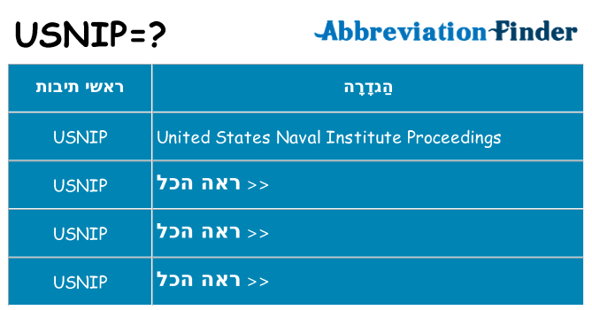 מה הפירוש usnip