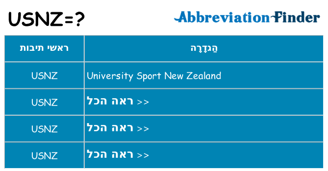מה הפירוש usnz