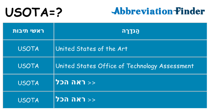 מה הפירוש usota