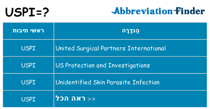 מה הפירוש uspi