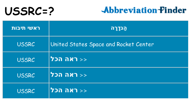 מה הפירוש ussrc