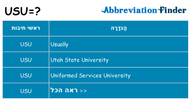 מה הפירוש usu