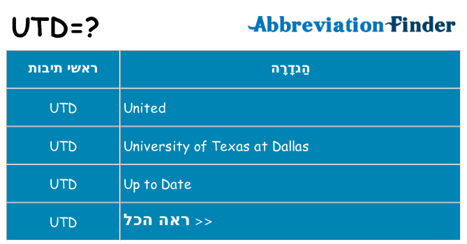 מה הפירוש utd