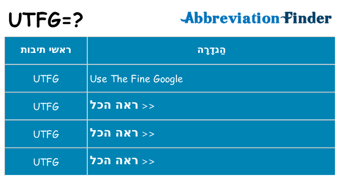 מה הפירוש utfg