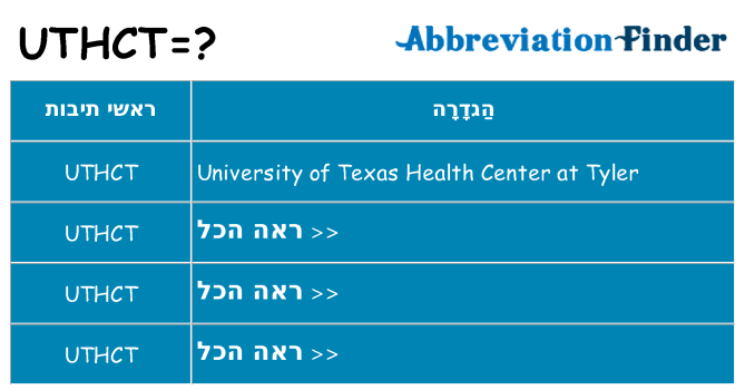 מה הפירוש uthct