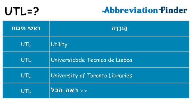 מה הפירוש utl