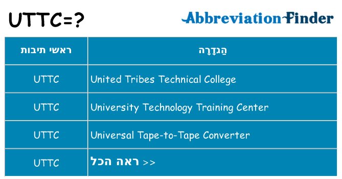 מה הפירוש uttc