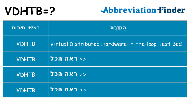 מה הפירוש vdhtb