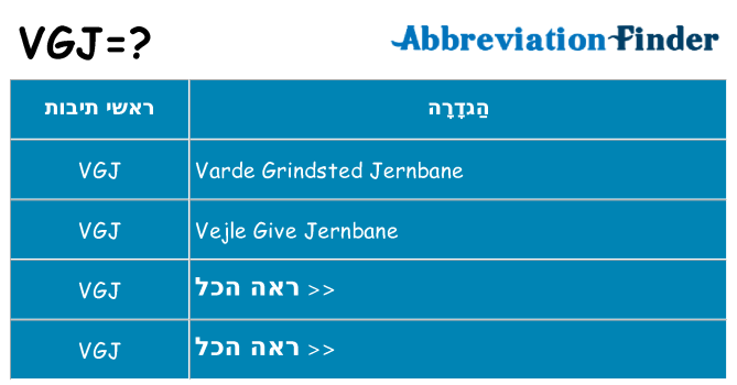 מה הפירוש vgj