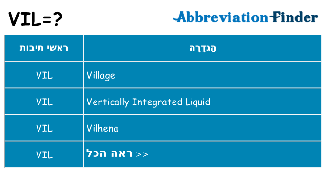 מה הפירוש vil