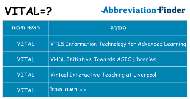מה הפירוש vital