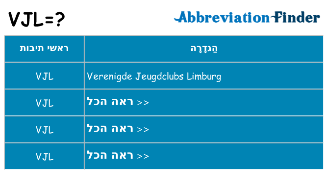 מה הפירוש vjl