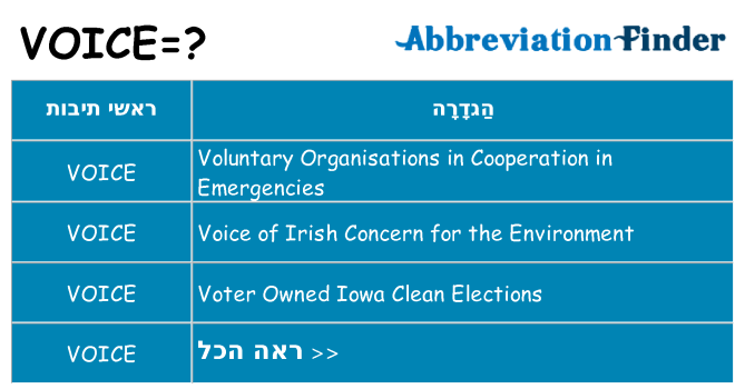 מה הפירוש voice