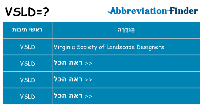 מה הפירוש vsld