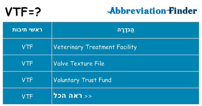 מה הפירוש vtf
