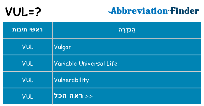 מה הפירוש vul