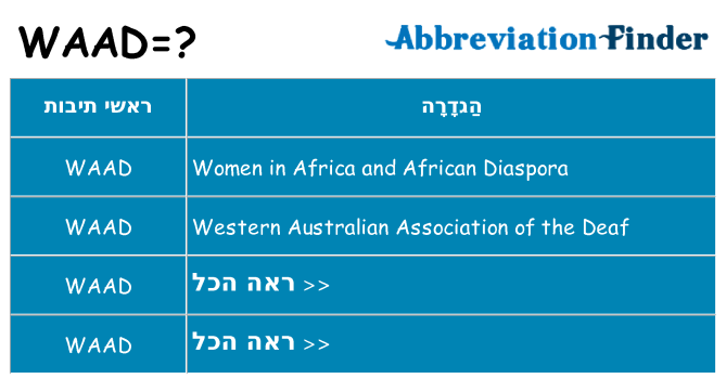 מה הפירוש waad
