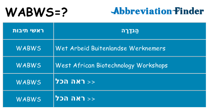מה הפירוש wabws