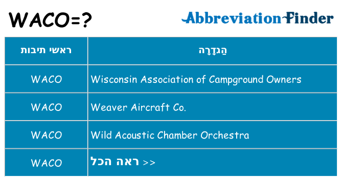 מה הפירוש waco