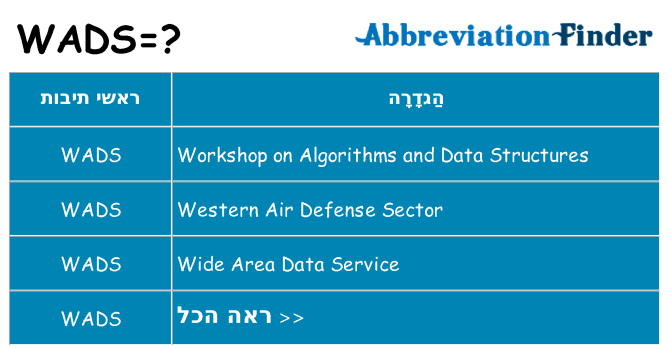מה הפירוש wads