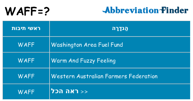 מה הפירוש waff
