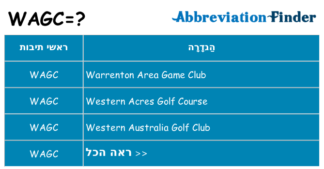 מה הפירוש wagc