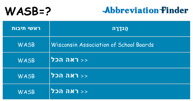 מה הפירוש wasb
