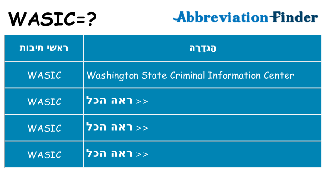 מה הפירוש wasic