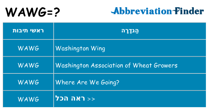 מה הפירוש wawg