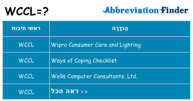מה הפירוש wccl