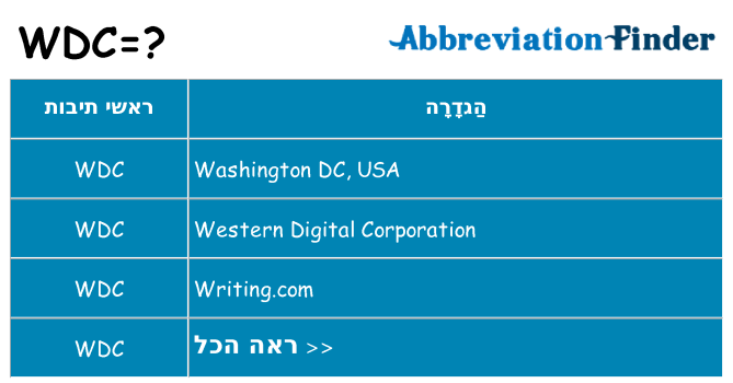מה הפירוש wdc