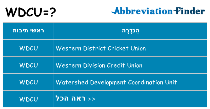 מה הפירוש wdcu