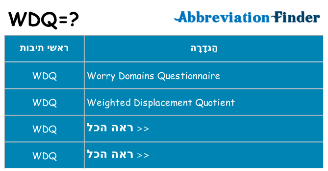 מה הפירוש wdq