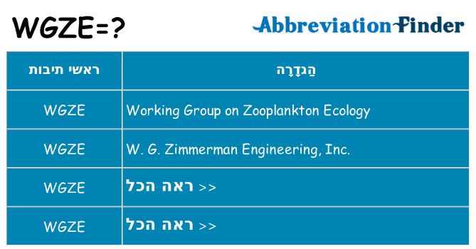 מה הפירוש wgze