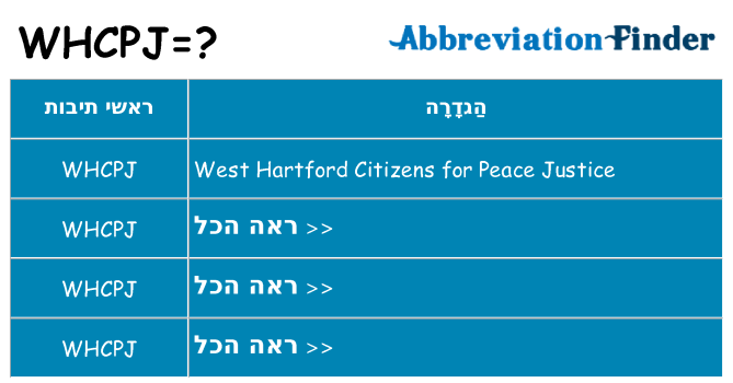 מה הפירוש whcpj