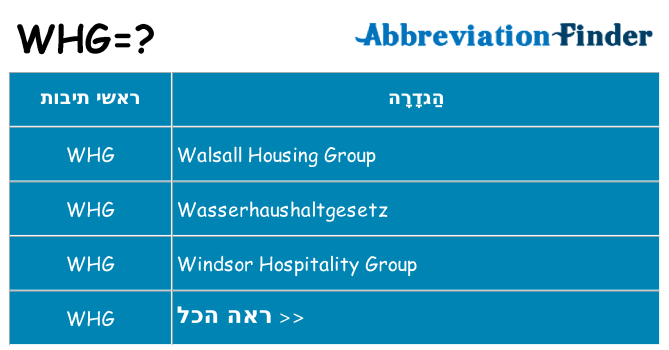 מה הפירוש whg