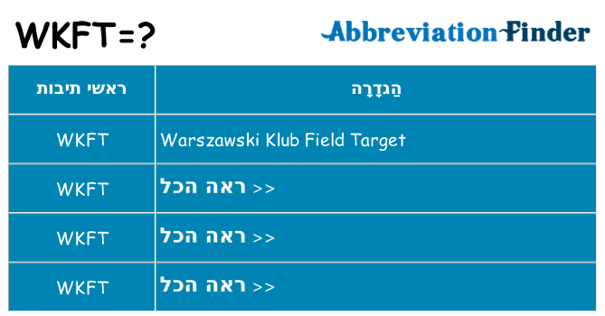 מה הפירוש wkft