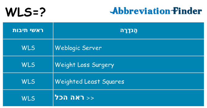 מה הפירוש wls