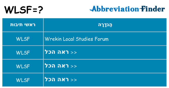 מה הפירוש wlsf