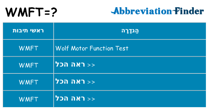 מה הפירוש wmft