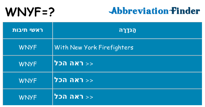 מה הפירוש wnyf