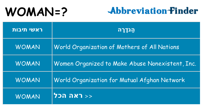 מה הפירוש woman