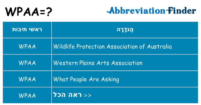 מה הפירוש wpaa
