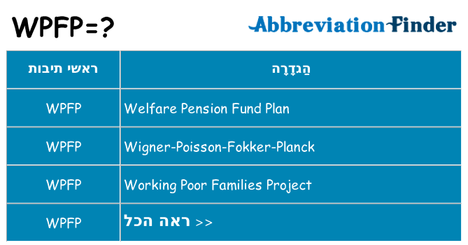 מה הפירוש wpfp